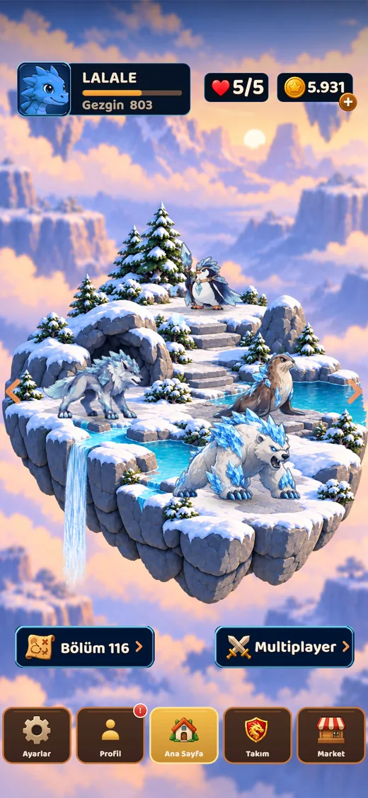 Ice habitat island in Dragon Blast